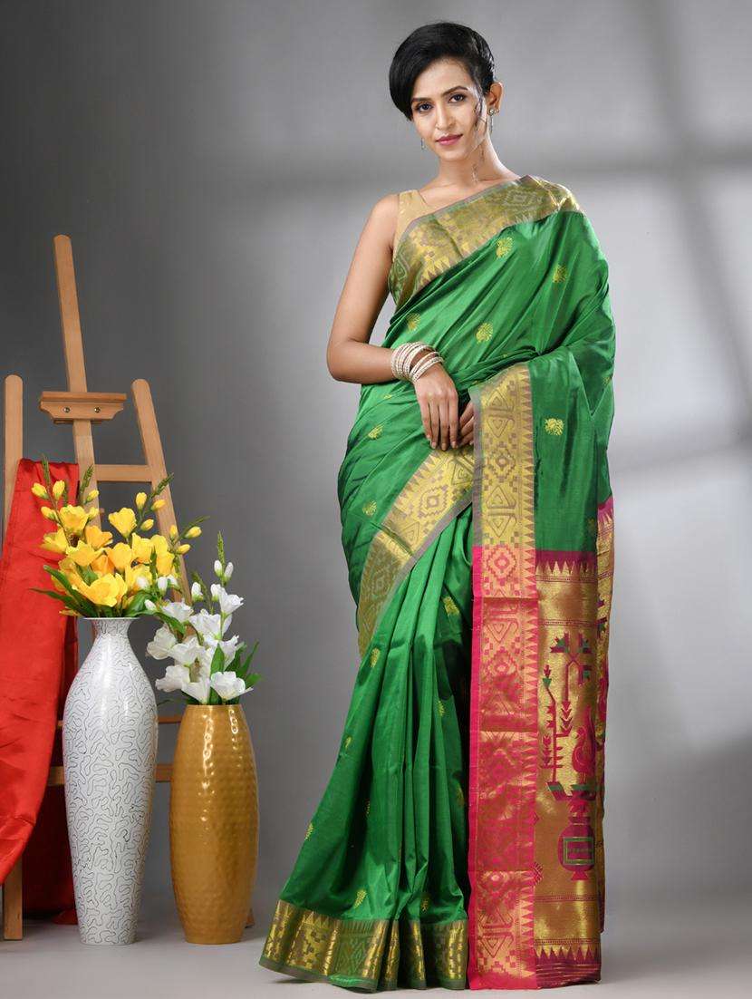 women self design paithani saree with blouse