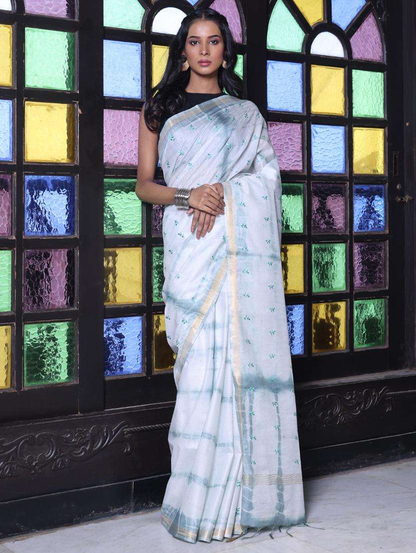 women shibori printed saree with blouse