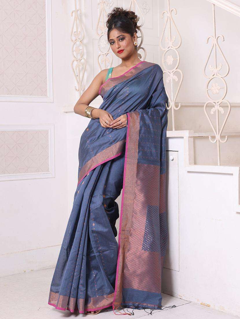 women self design chanderi saree with blouse