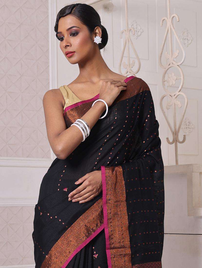 women self design chanderi saree with blouse - 22042907 -  Standard Image - 3