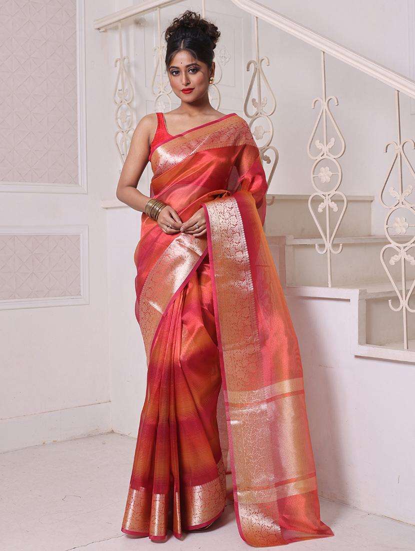 women solid with bordered saree with blouse - 22042922 -  Zoom Image - 0