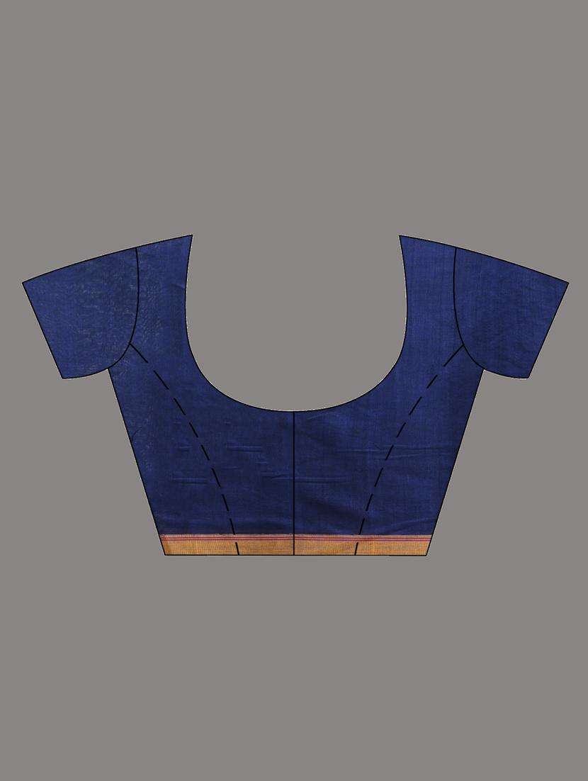 women striped handloom saree with blouse - 22042931 -  Standard Image - 3