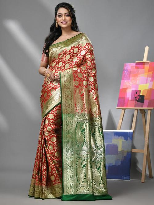 women self design banarasi saree with blouse - 22043045 - Standard Image - 0