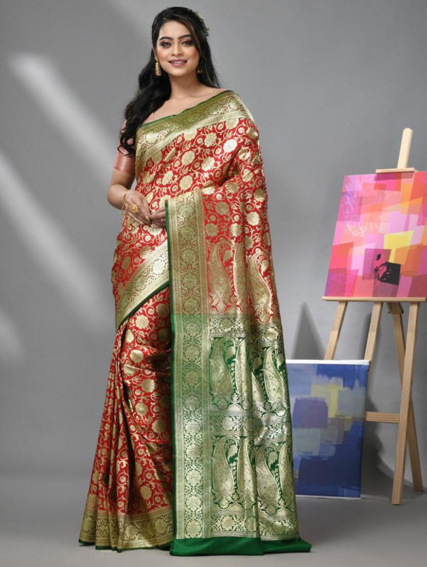 women self design banarasi saree with blouse - 22043045 - Zoom Image - 0