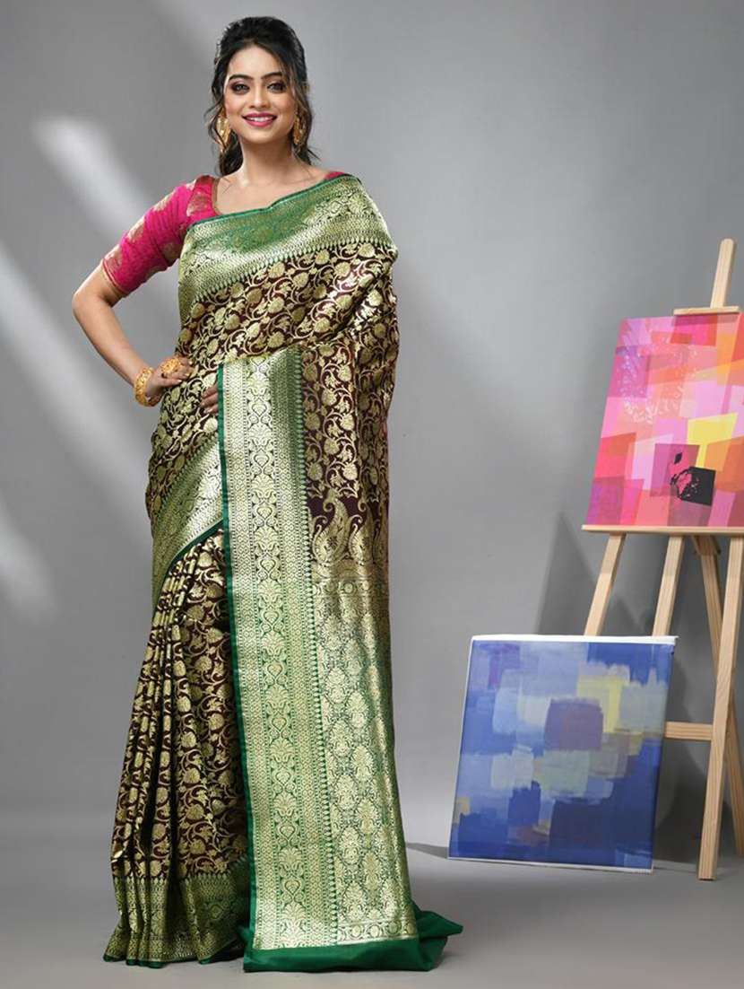 women self design banarasi saree with blouse - 22043053 -  Zoom Image - 0