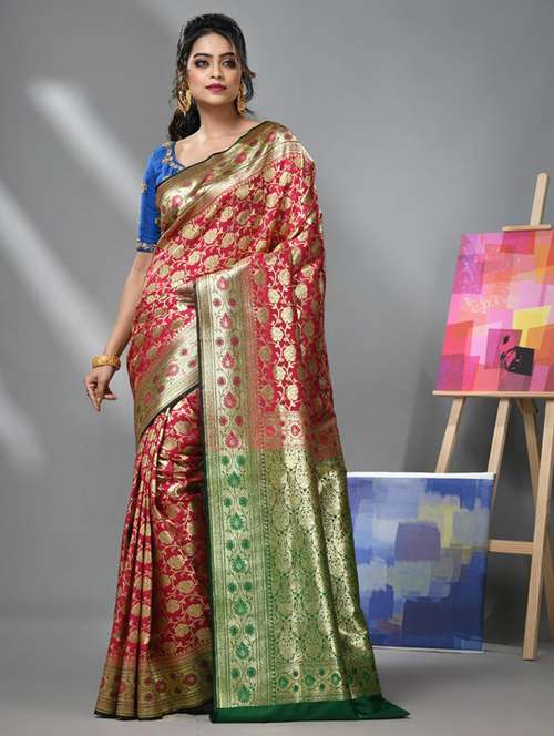 women self design banarasi saree with blouse - 22043070 -  Standard Image - 0