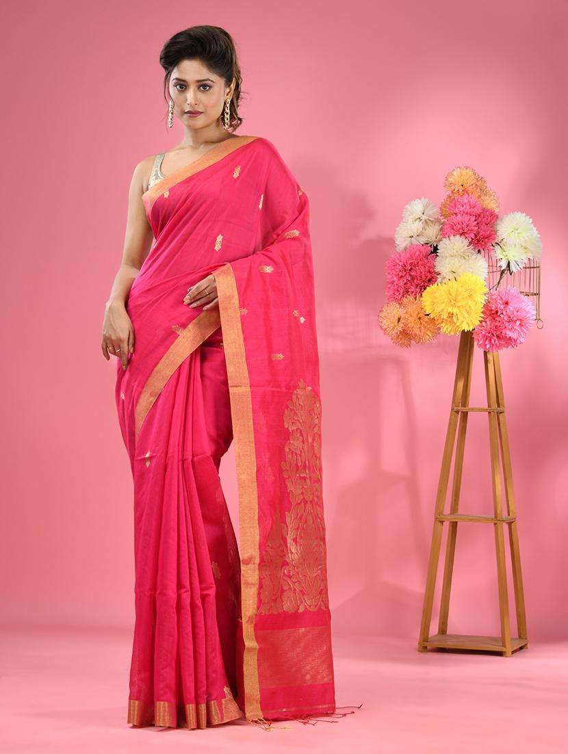 women self design handloom saree with blouse