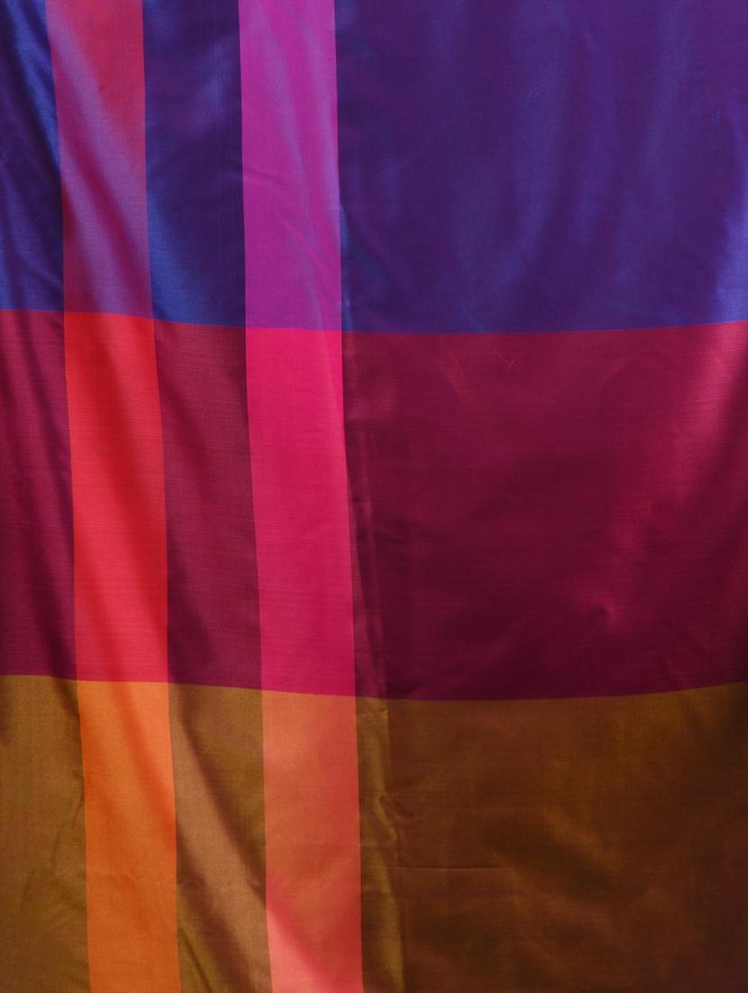 women color block southern silk saree with blouse - 22043098 - Standard Image - 3