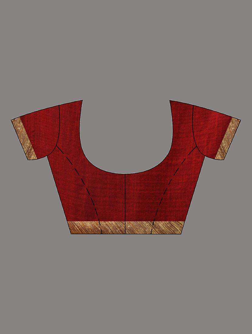 women solid handloom saree with blouse - 22043117 -  Standard Image - 3