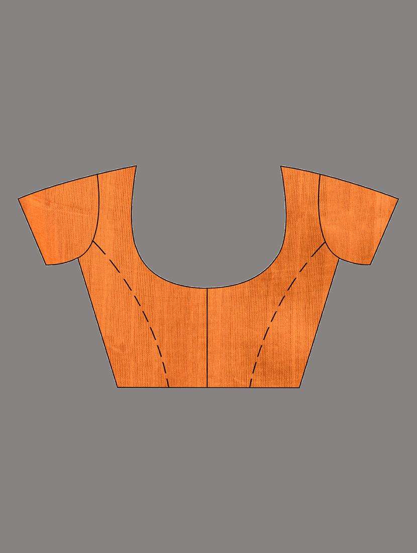 women solid handloom saree with blouse - 22043118 -  Standard Image - 3