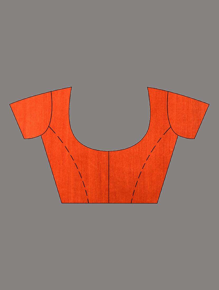 women solid handloom saree with blouse - 22043119 -  Standard Image - 3