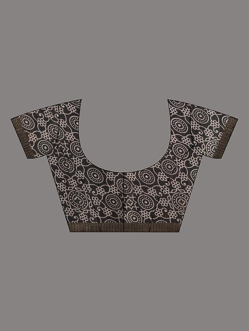 women printed handloom saree with blouse - 22043155 - Standard Image - 3