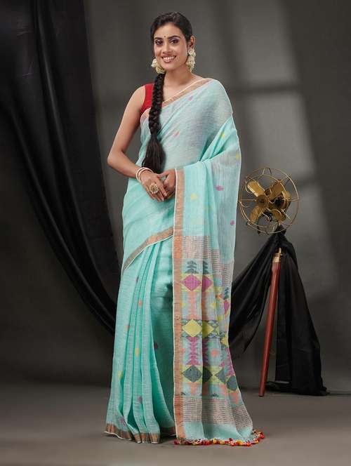 women self design handloom saree with blouse - 22043168 - Standard Image - 0