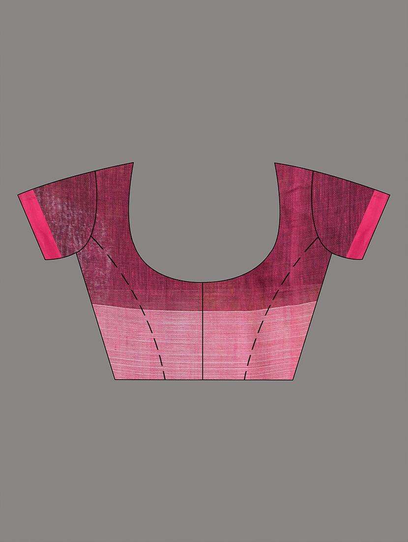 women color block handloom saree with blouse - 22043206 - Standard Image - 3