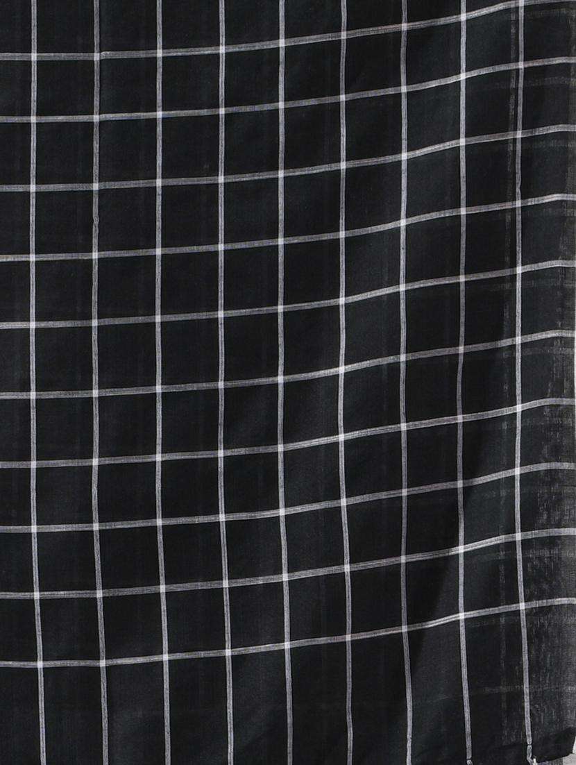 women checkered handloom saree with blouse - 22043228 -  Standard Image - 3