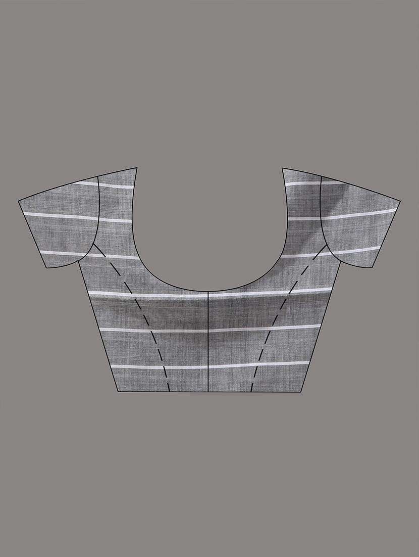 women checkered handloom saree with blouse - 22043230 -  Standard Image - 3