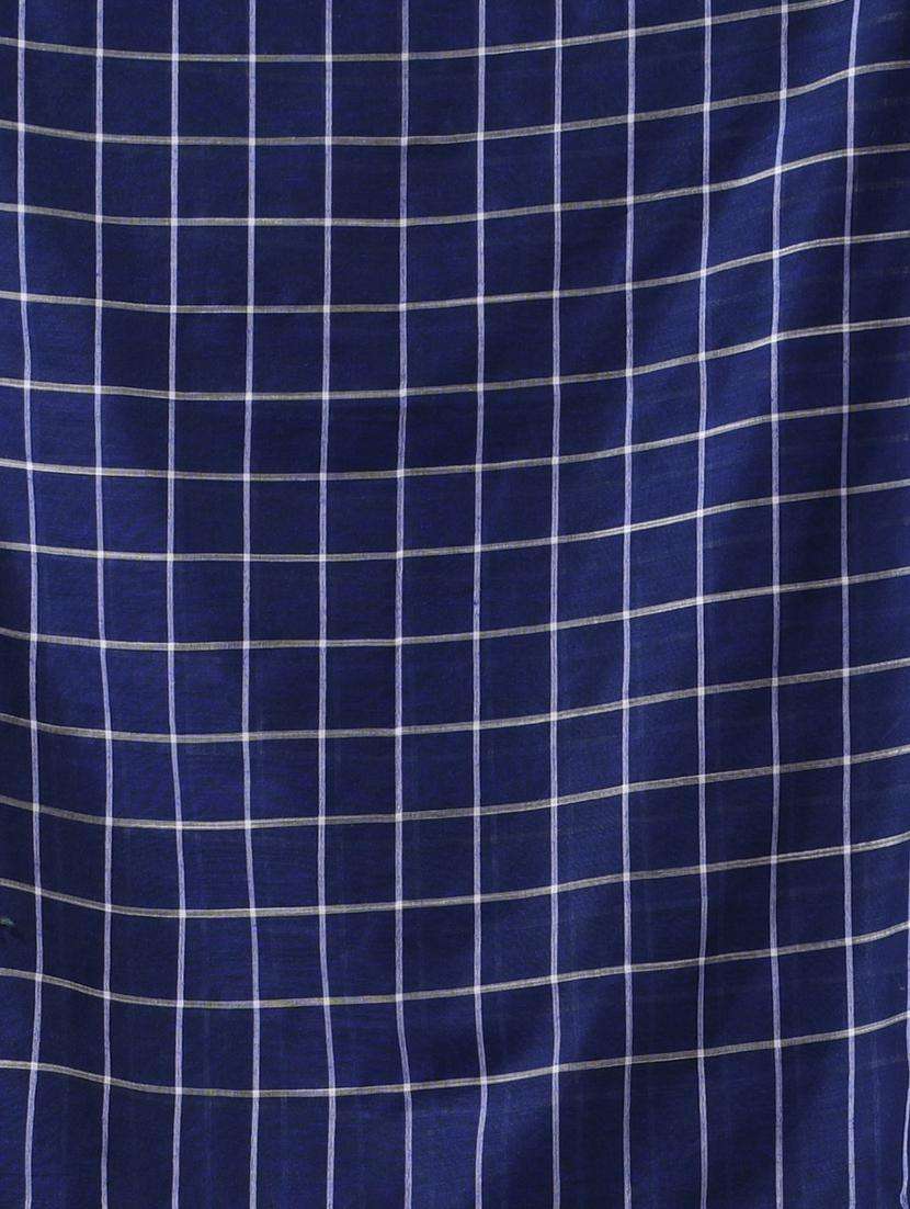 women checkered handloom saree with blouse - 22043233 -  Standard Image - 3