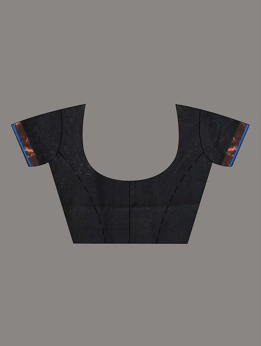 women black handloom saree with blouse - 22043252 -  Standard Image - 3