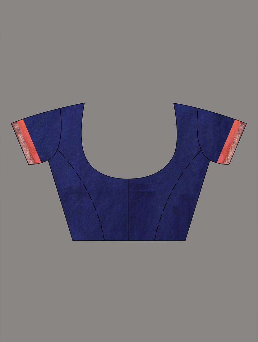 women color block handloom saree with blouse - 22043256 -  Standard Image - 3