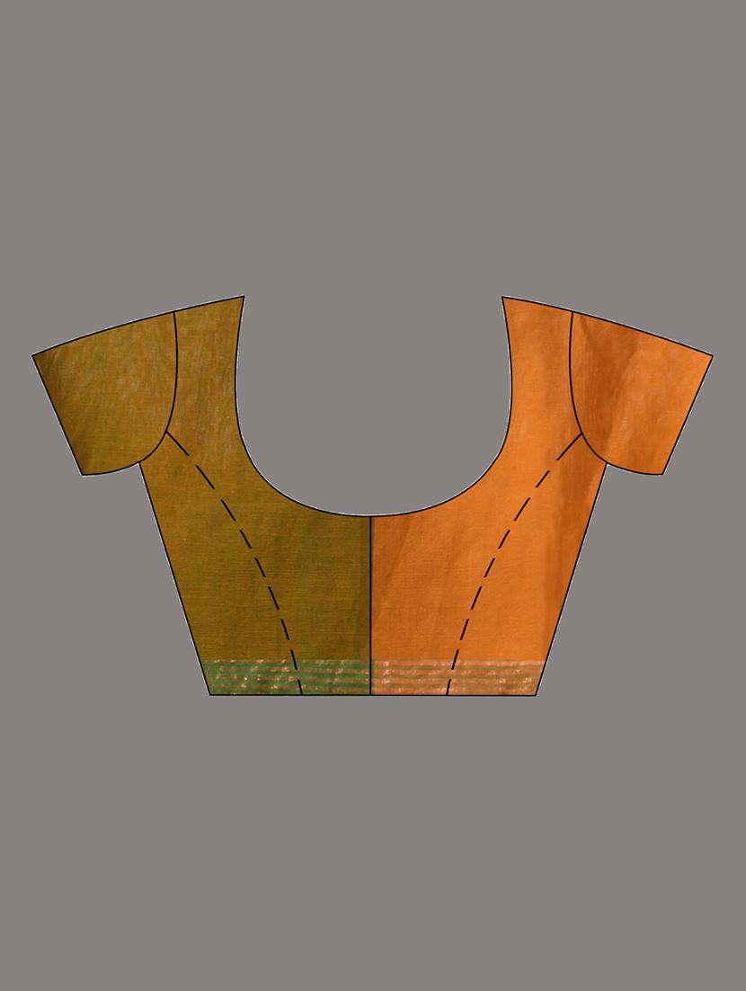 women solid handloom saree with blouse - 22043289 -  Standard Image - 3