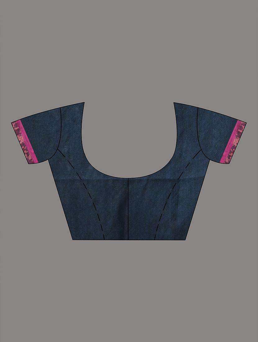 women striped handloom saree with blouse - 22043304 -  Standard Image - 3