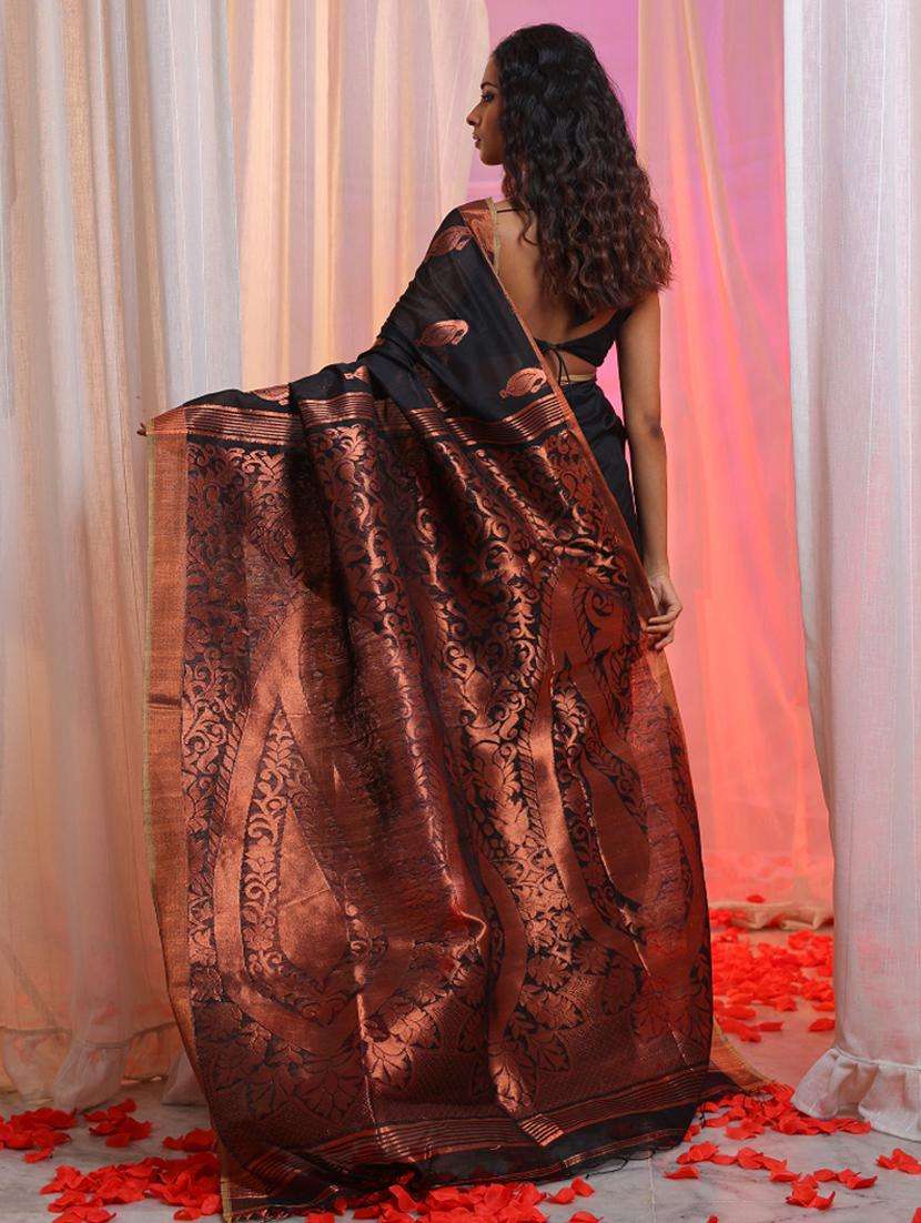 women self design tant saree with blouse - 22043360 -  Standard Image - 3