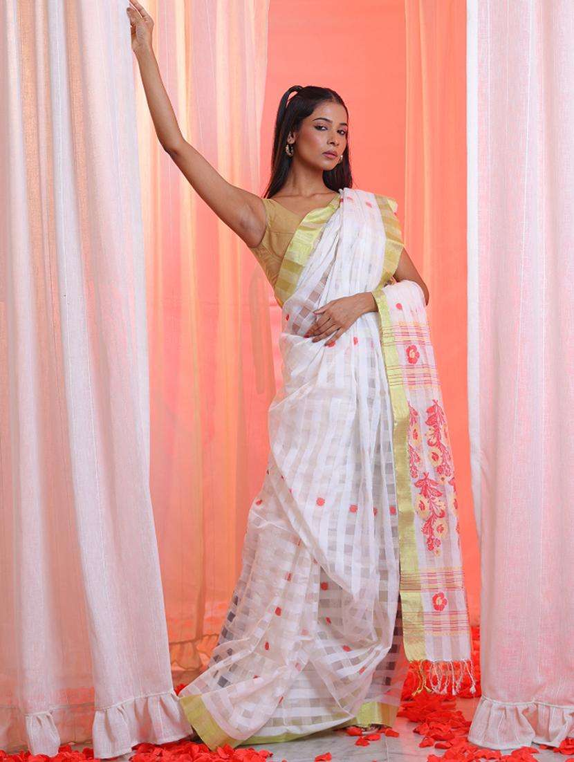 women self design handloom saree with blouse - 22043377 -  Zoom Image - 0