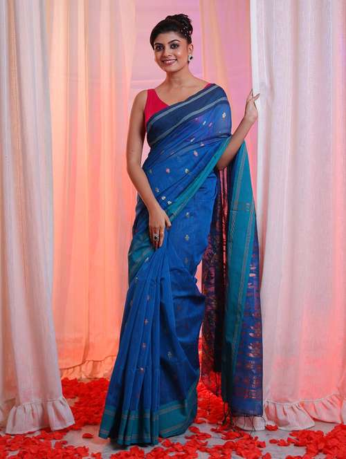 women self design handloom saree with blouse - 22043400 -  Standard Image - 0