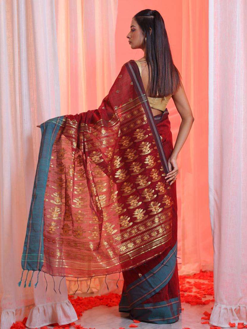 women self design handloom saree with blouse - 22043401 -  Standard Image - 3