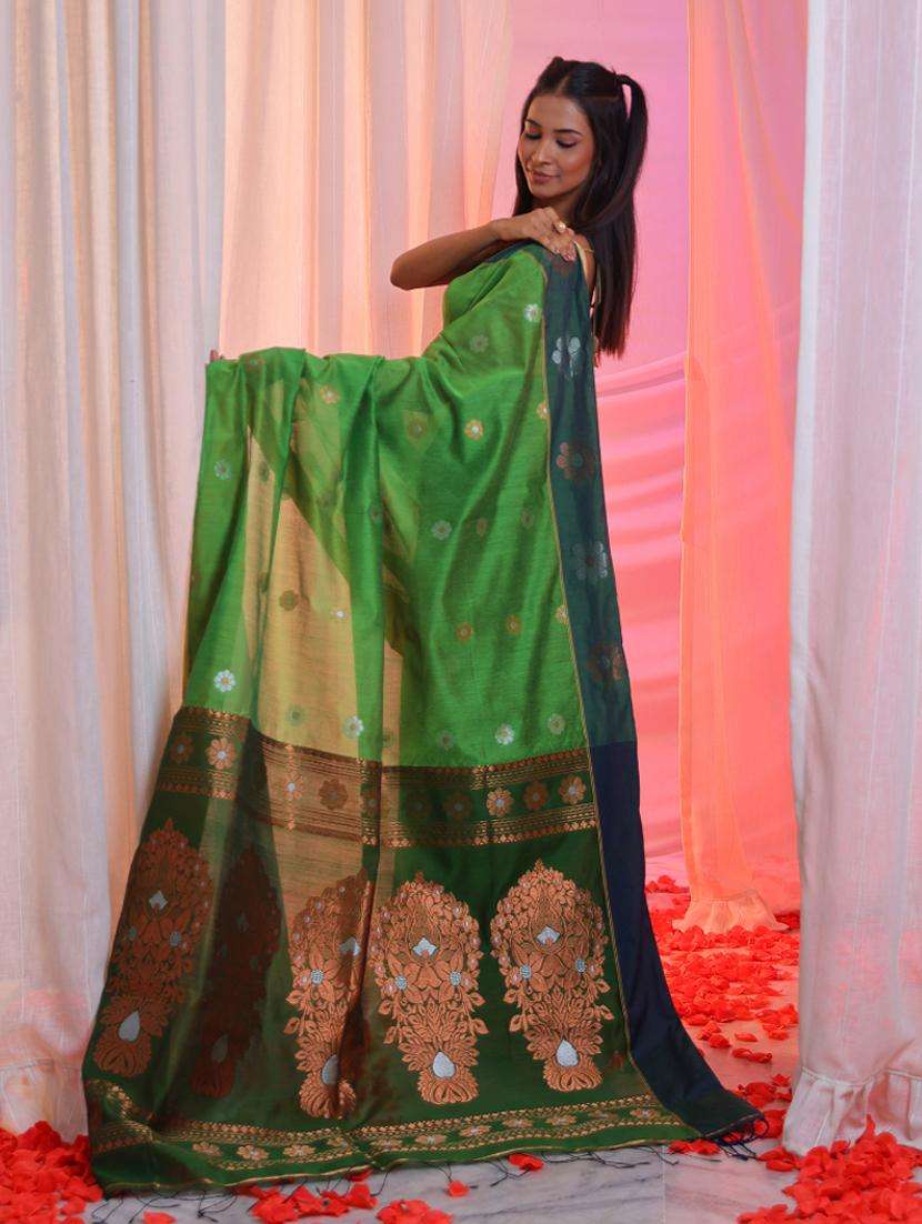 women self design handloom saree with blouse - 22043407 - Standard Image - 3