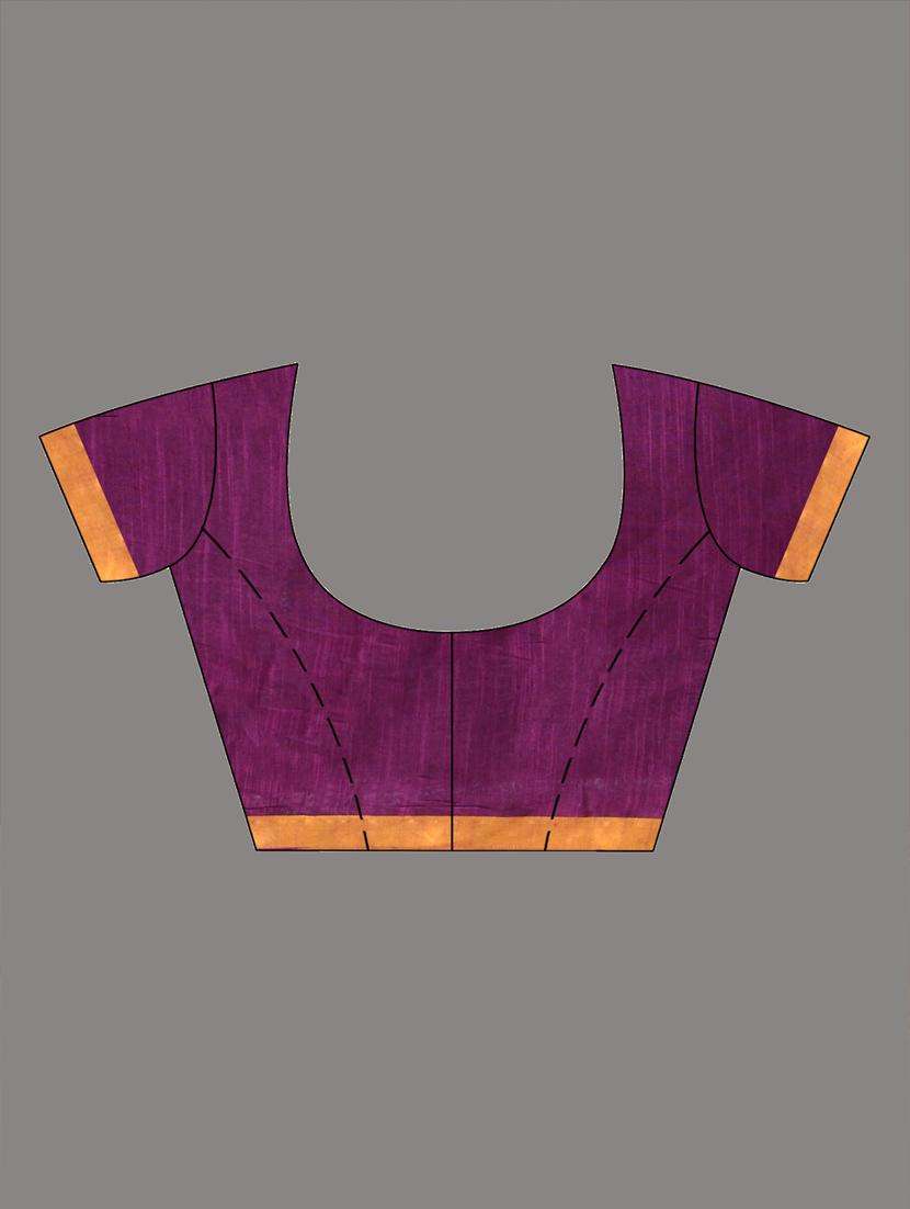 women solid with work bordered saree with blouse - 22043441 -  Standard Image - 3