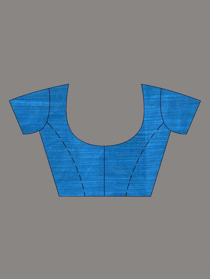 women solid with work bordered saree with blouse - 22043443 -  Standard Image - 3