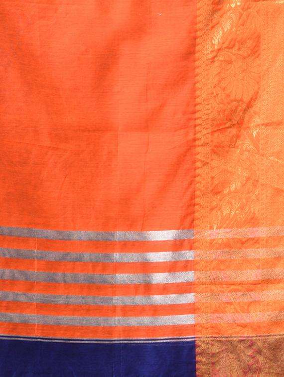 women solid with bordered saree with blouse - 22043517 -  Standard Image - 3