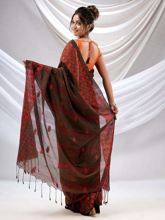 women self design handloom saree with blouse - 22043547 -  Standard Image - 3