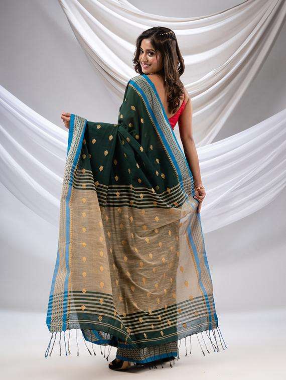 women self design handloom saree with blouse - 22043560 -  Standard Image - 3
