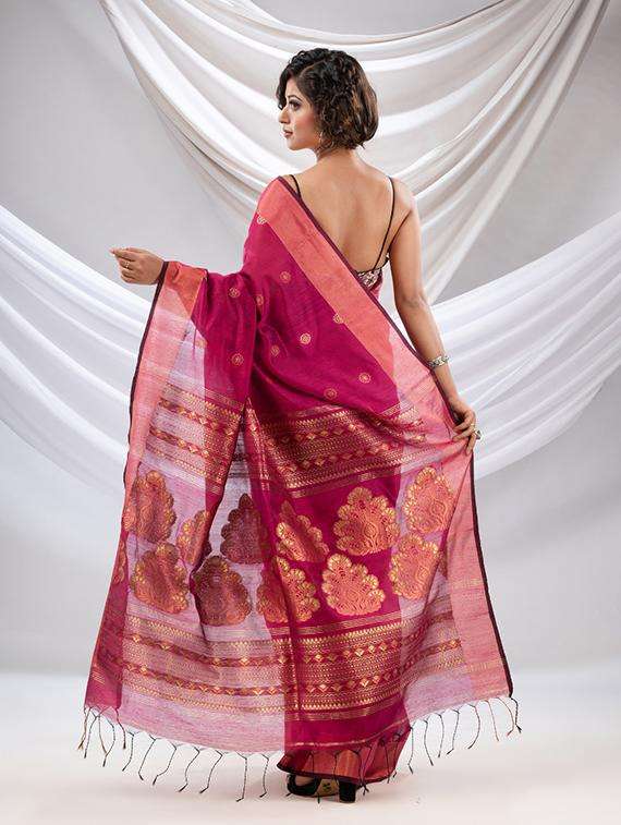 women self design handloom saree with blouse - 22043563 -  Standard Image - 3
