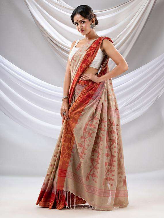 women self design handloom saree with blouse - 22043579 -  Standard Image - 3