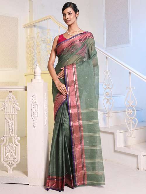 women self design tant saree - 22043599 -  Standard Image - 0