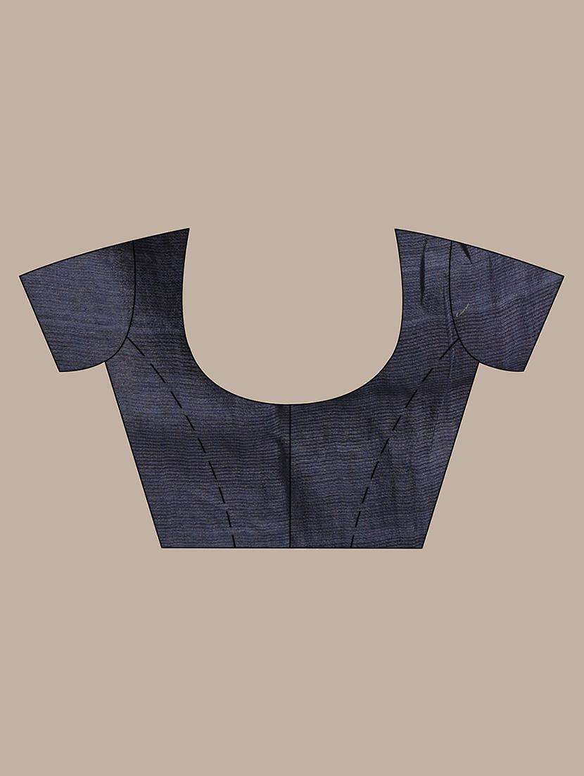 women solid handloom saree with blouse - 22043608 -  Standard Image - 3