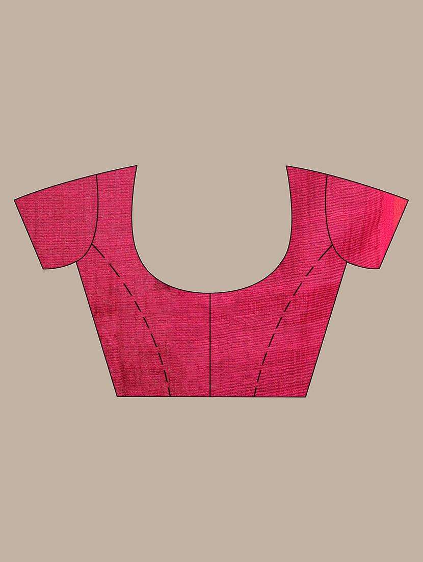 women solid handloom saree with blouse - 22043609 -  Standard Image - 3