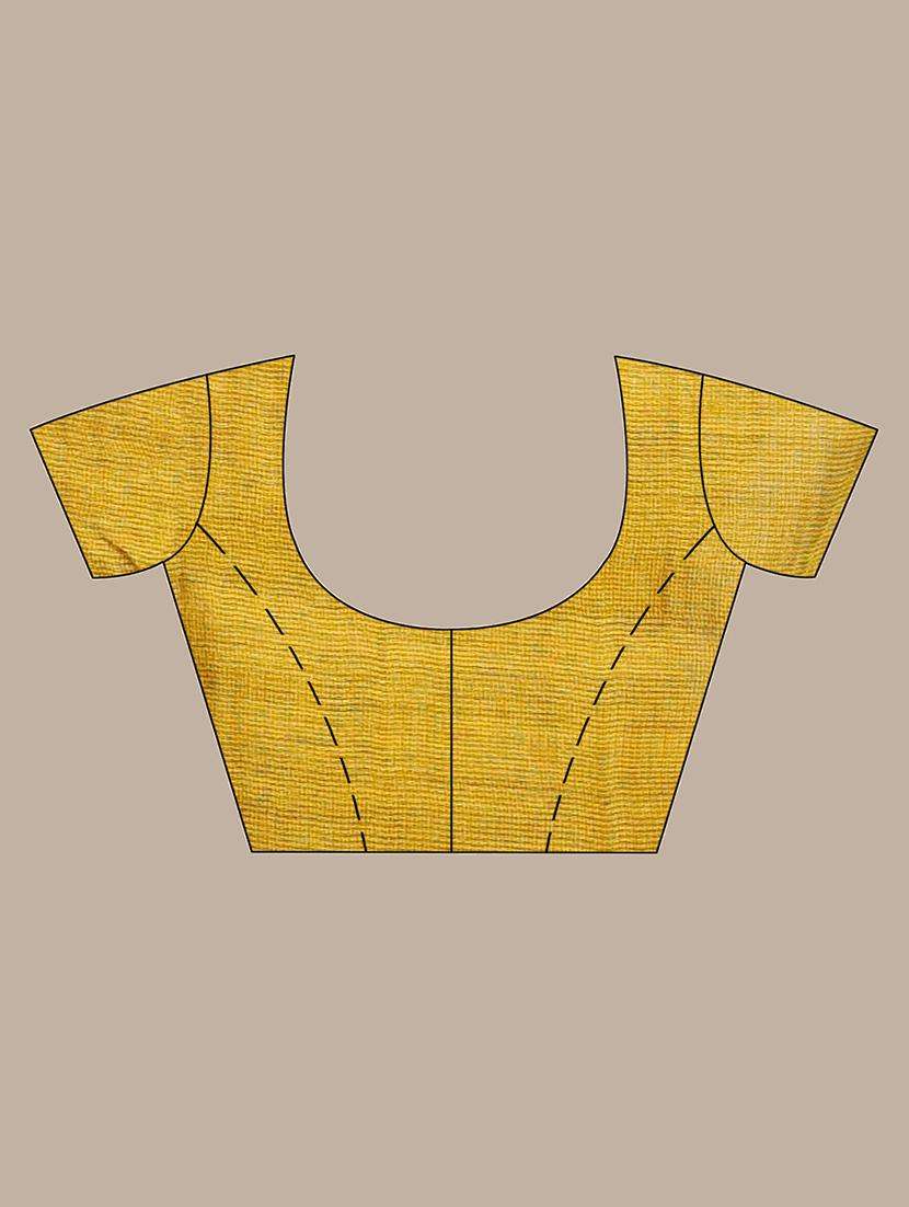 women solid handloom saree with blouse - 22043610 -  Standard Image - 3