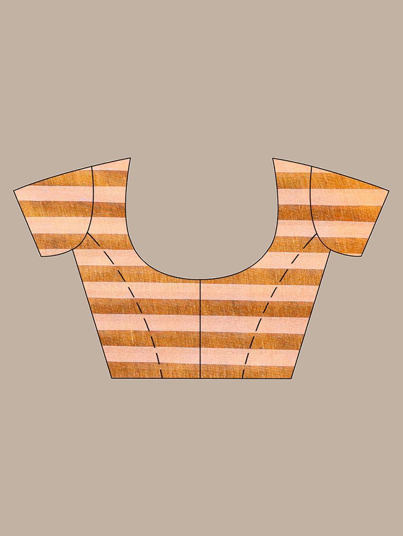 women striped handloom saree with blouse - 22043652 - Standard Image - 3