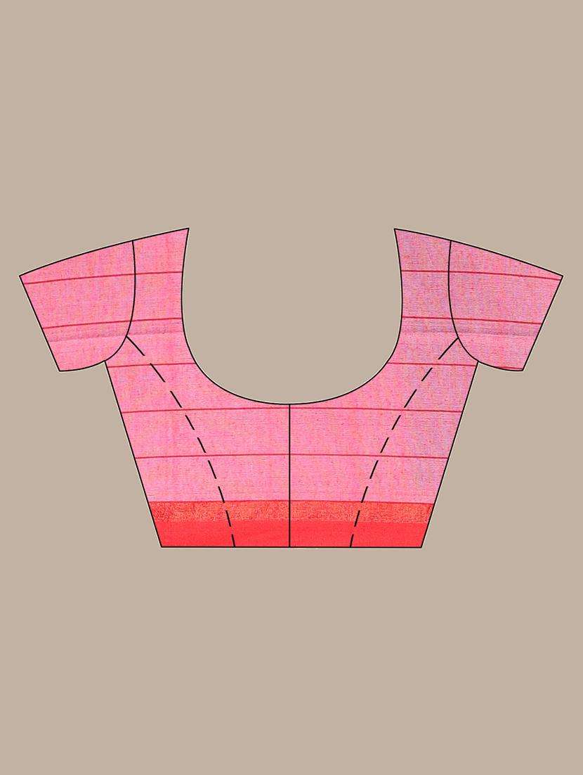 women checkered handloom saree with blouse - 22043661 - Standard Image - 3