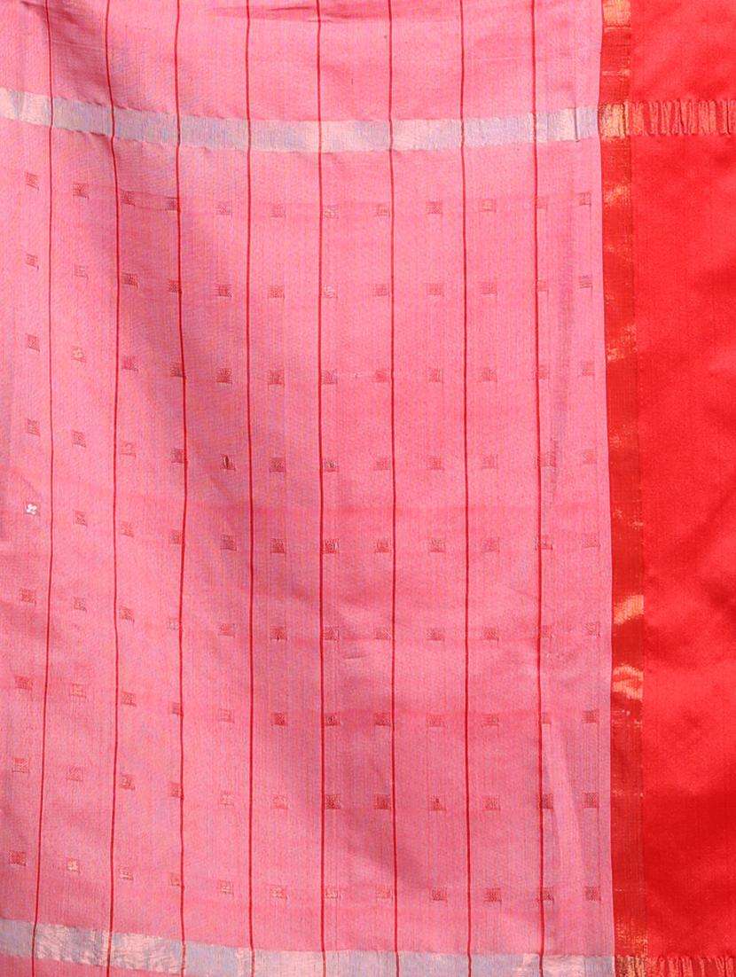 women checkered handloom saree with blouse - 22043662 -  Standard Image - 3