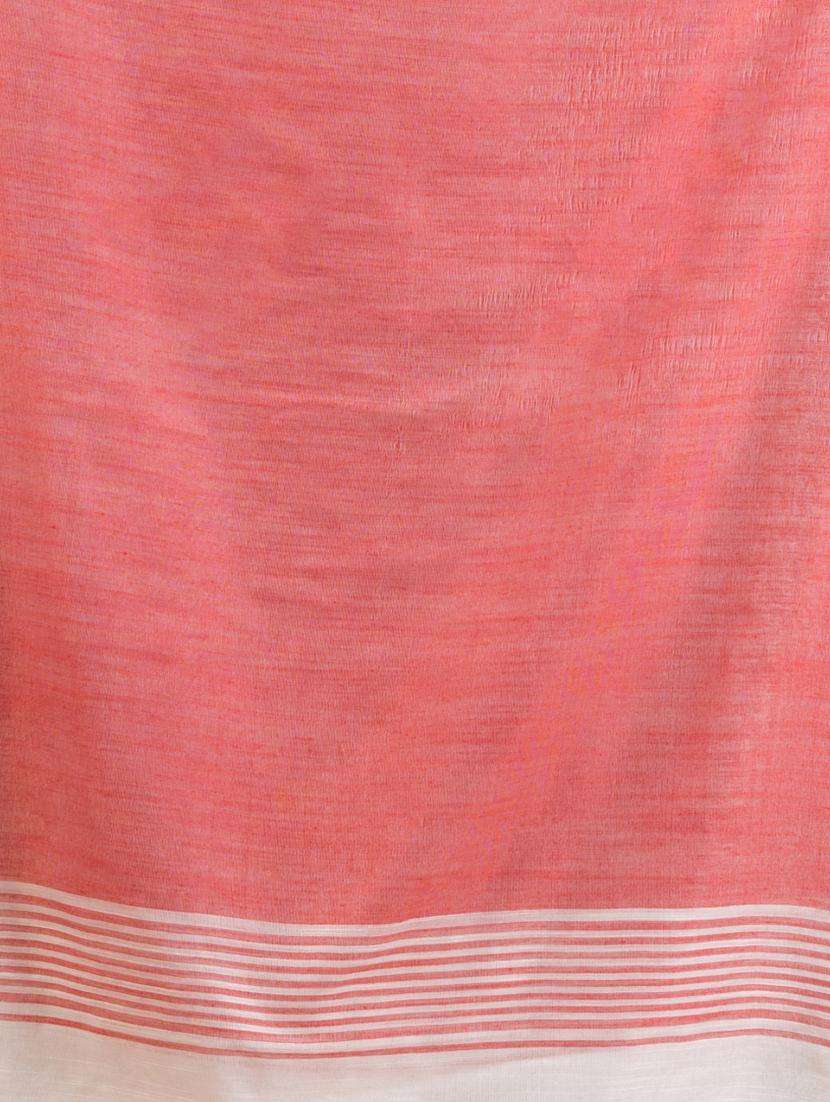 women solid handloom saree with blouse - 22043707 - Standard Image - 3