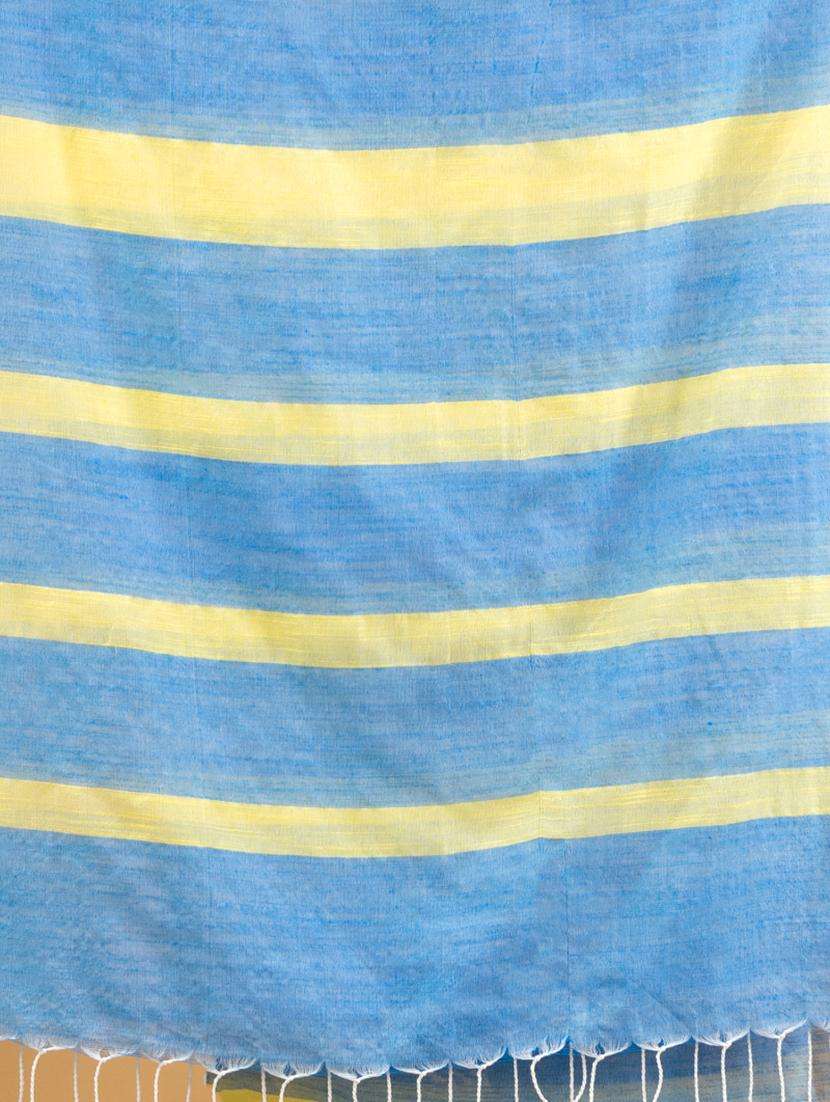 women striped handloom saree with blouse - 22043713 -  Standard Image - 3