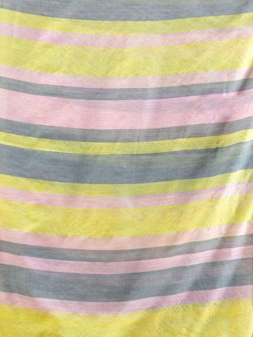 women striped handloom saree with blouse - 22043714 - Standard Image - 3