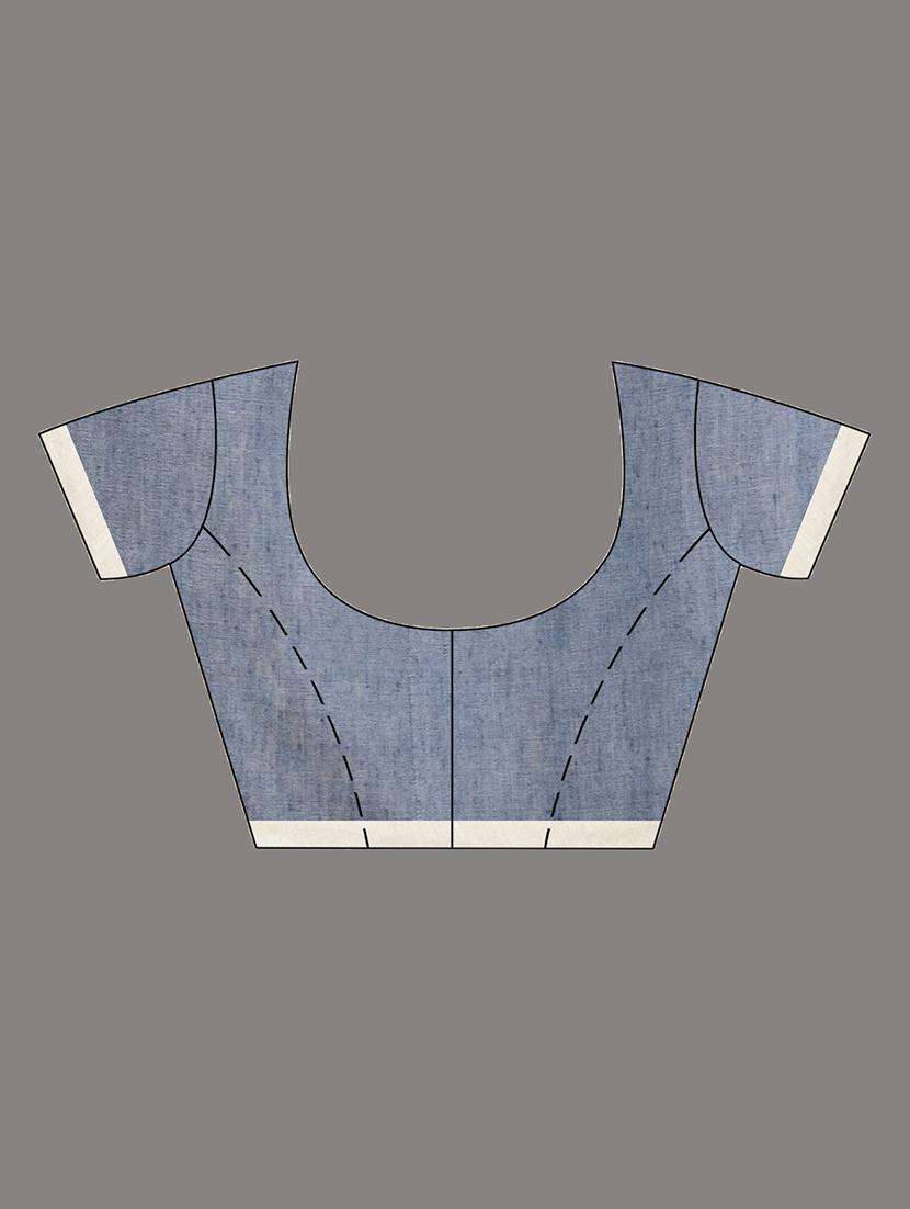 women striped handloom saree with blouse - 22043715 -  Standard Image - 3