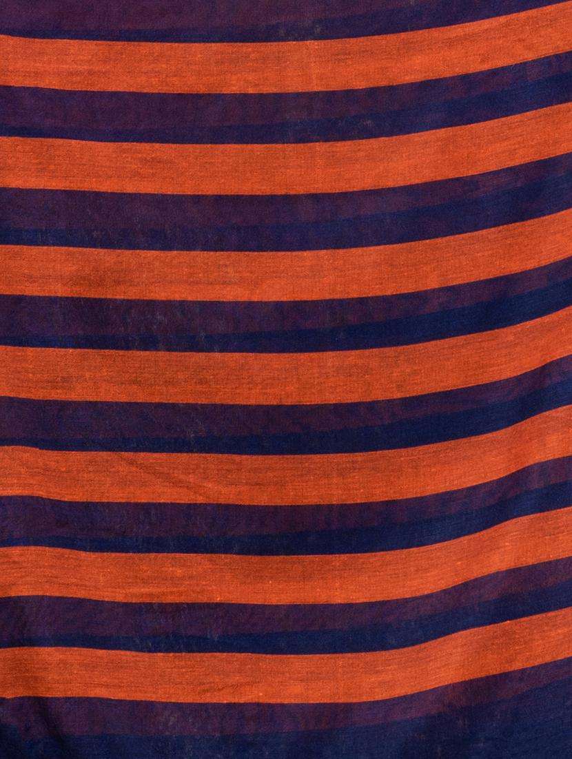 women striped handloom saree with blouse - 22043752 -  Standard Image - 3