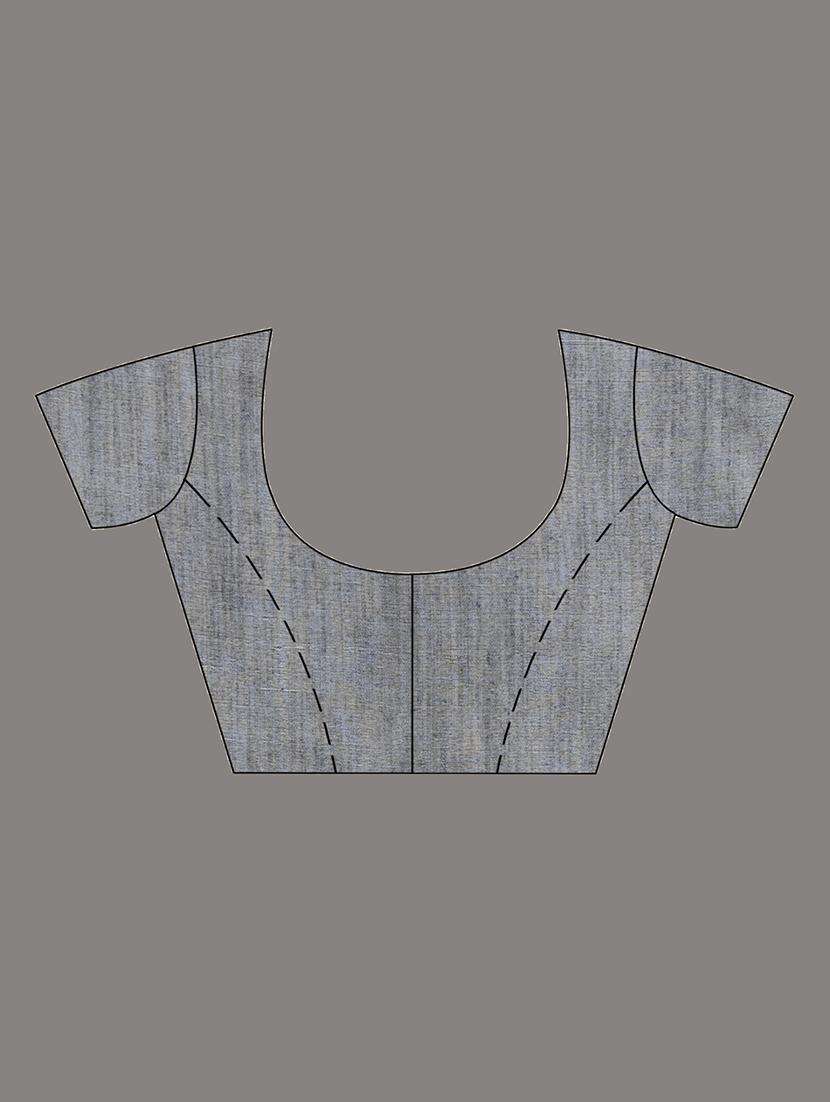 women solid handloom saree with blouse - 22043770 -  Standard Image - 3